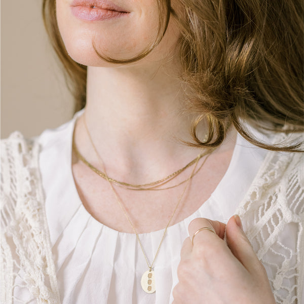 The Family Silhouette Coin Necklace