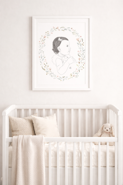 Line Art Sketched Silhouette Portrait