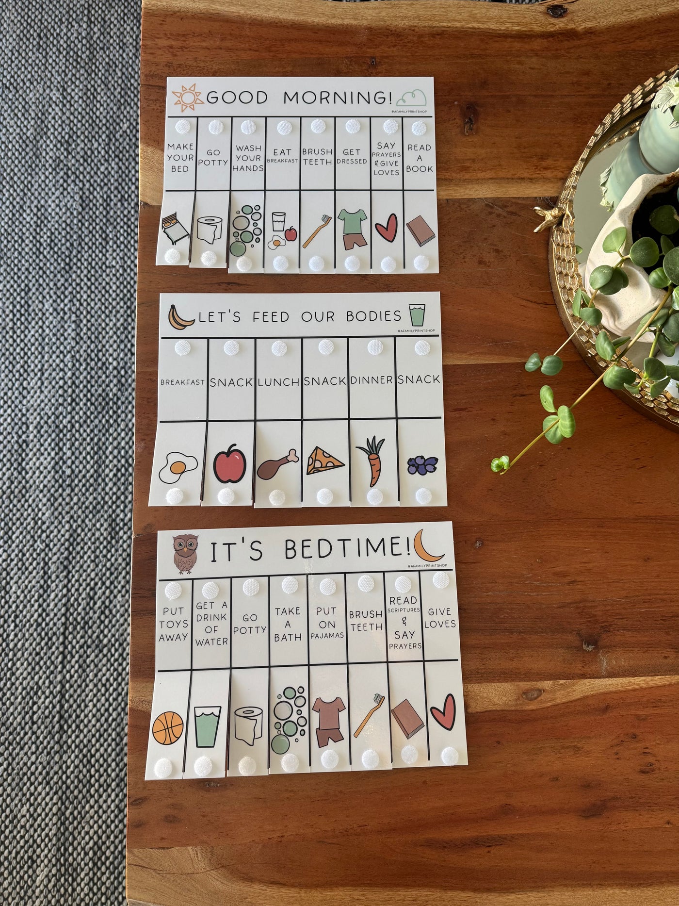 Chore Charts: Morning, Bedtime, and Let’s Feed Our Bodies